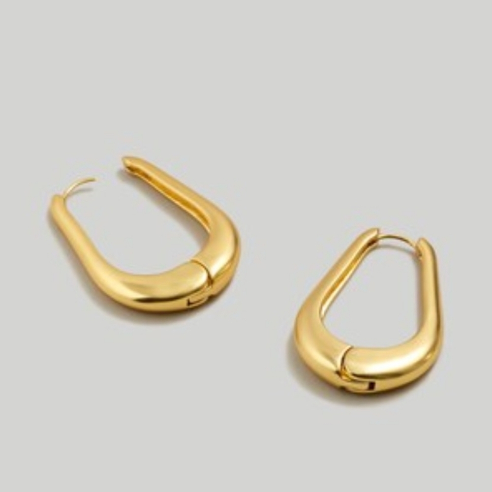 Madewell Chunky Gold Hoop Drop Earrings